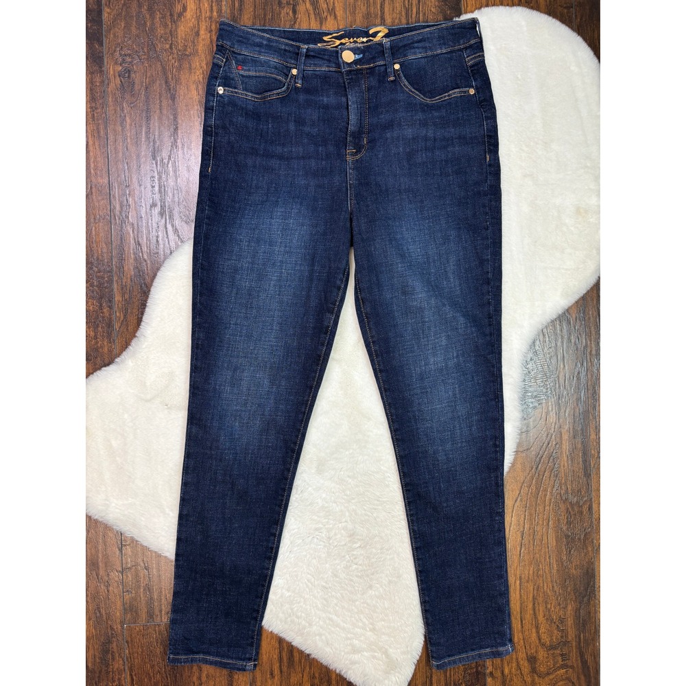Seven7 Skinny Jeans 12 Dark Wash Metro Ultra High Rise Stretch Denim Women